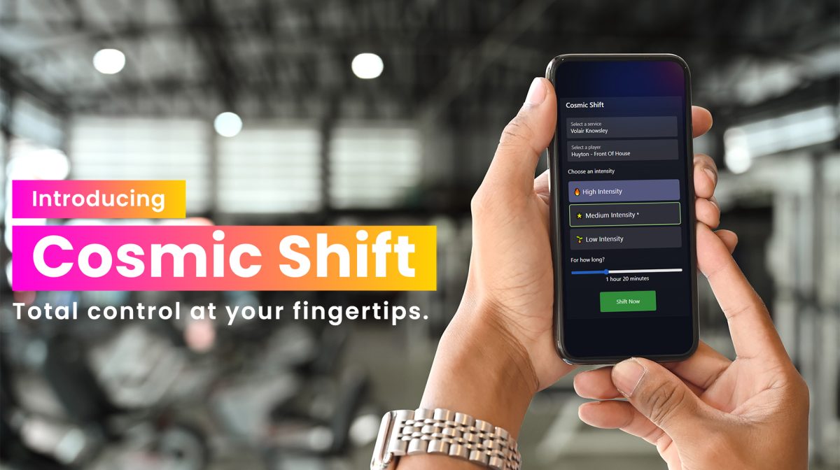 Hands holding smart phone on blurred background of fitness gym. Hands holding smart phone on blurred background of fitness gym. Blank screen for your display of product.